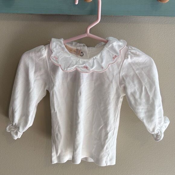 Baby club chic white top with bow collar detail size 9-12 months - Picture 1 of 6